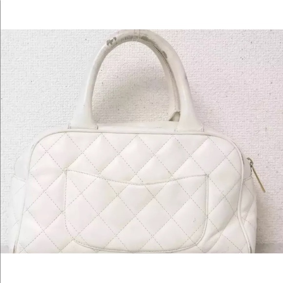 Chanel Mini White Quilted Caviar CC Tote Bag - Picture 4 of 8